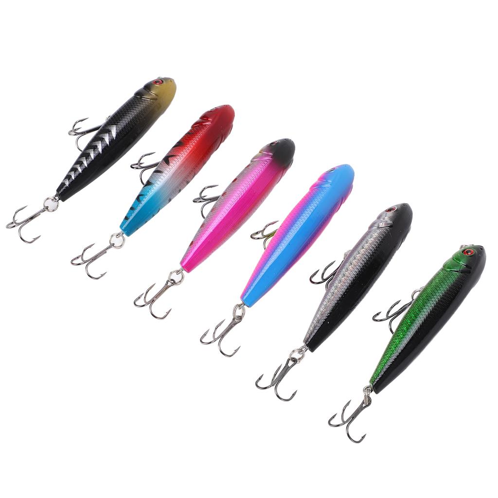 6pcs 9.5g 8cm Artificial Fishing Bait Set Wobbler Floating Bass Trolling Pencil Lure