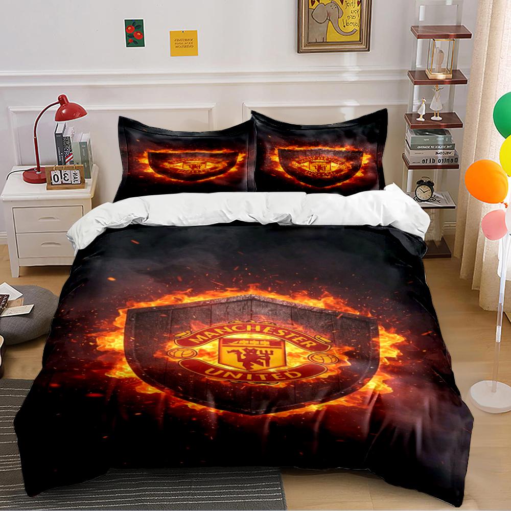 Fiery Manchester United Set Bedding set (1 duvet cover, 2 pillowcases, duvet not included)
