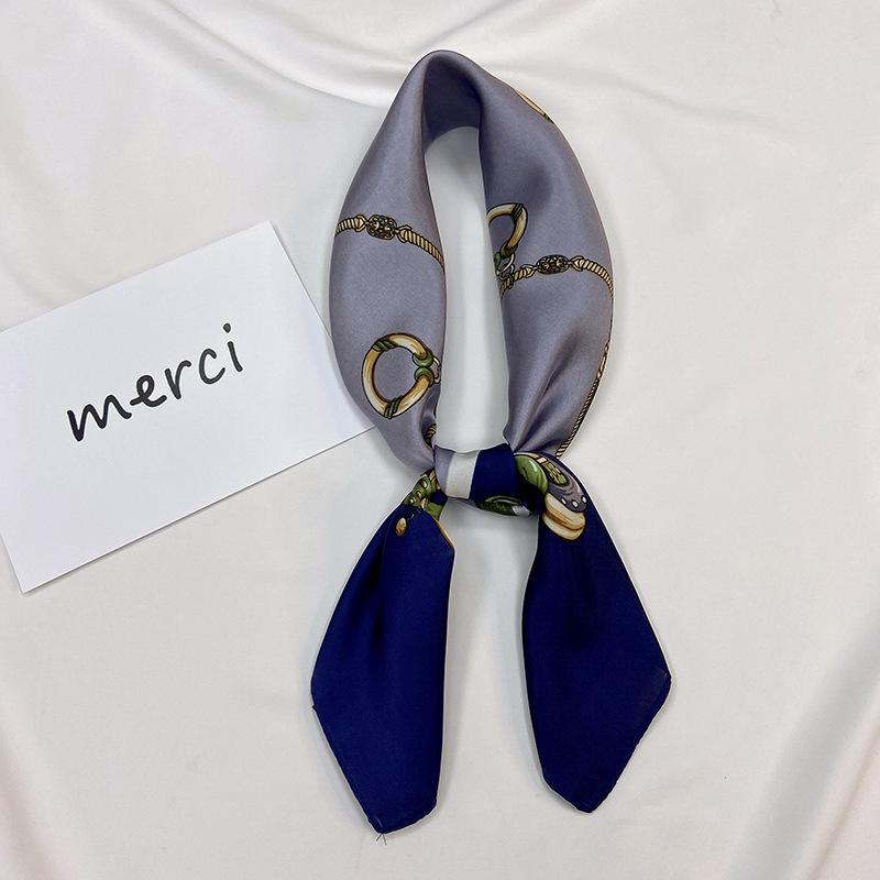 

Новый французский универсальный модный милый квадратный шарф с принтом, шелковый шарф, женский универсальный профессиональный декоративный шарф, галстук-мешок 70*70cm