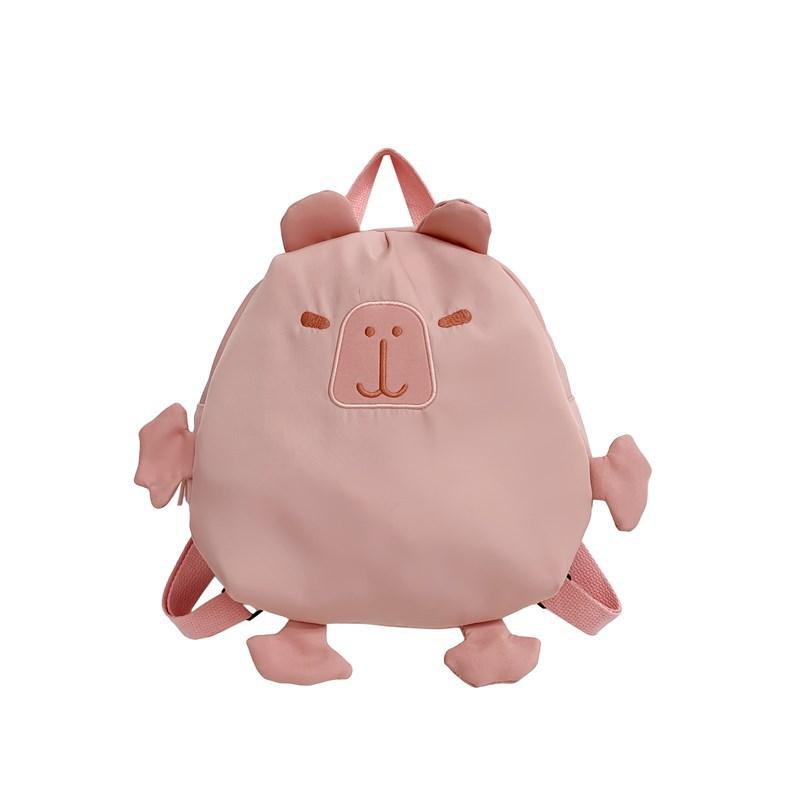 

ins new cute pink kapibara backpack, cartoon cute capybara girl soft girl storage backpack
