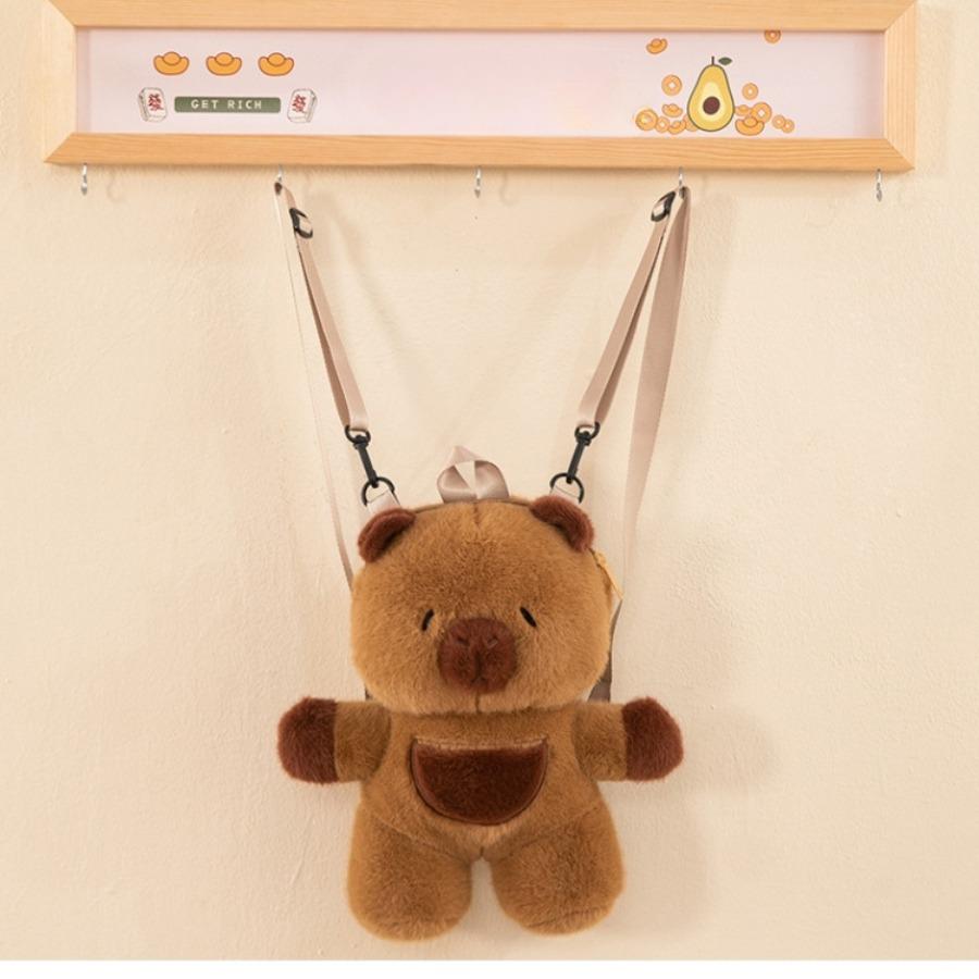 Kids Capybara Doll Plush Backpack Kawaii Animal Plushie Toy Fur Bag Children's Schoolbag Mini Knapsack Bags Gifts for Girlfriend
