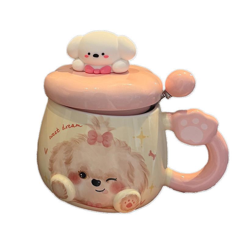 Puppy Mug High Value Ceramic Cup Cute Water Cup Female Couple Home Coffee Breakfast Cup Children