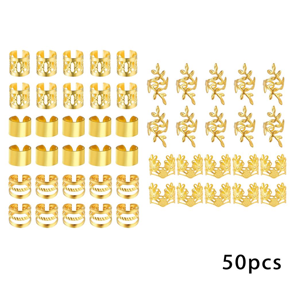 100 Stück Eleganter Goldlegierungs Haarschmuck für Zöpfe, Massiv - Vintage-inspirierte Accessoires für Männer- und Frauen-Dreadlocks