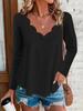 Womens Long Sleeve V Neck T Shirt With Breathable Polyester Splicing For Casual Fall Style