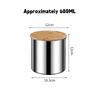 304 Stainless Steel Sealed Jar,Candy Jar,Grain Coffee Beans Storage Jar,Kitchen Snack Food Jar,Bamboo Wood Lid Sealed Tank