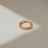 18K Gold Plated Zircon Wedding Ring for Women Twist Bilayer Circle Minimalist Waterproof Elegant Bride Jewelry Accessories New
