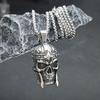 Stainless Steel Skull Pendant Viking Warrior Helmet Necklace Men's Trendy Accessories