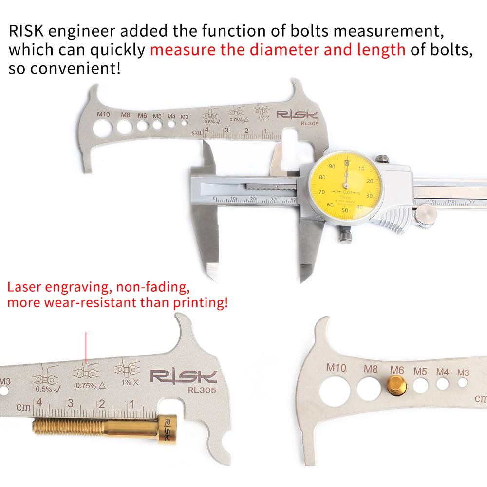 3 In 1 Bicycle Chain Checker Bike Chain Wear Indicator Tool Bicycle Chain Hook Bike Bolt