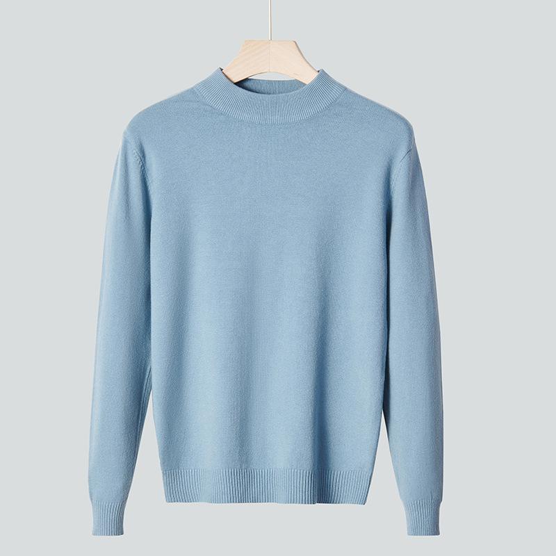 

Fashion Sweatwear Mens Anti-pilling High Quality Knitted Half Turtleneck Sweater Slim Fit Long Sleeve Pullover Solid Color Trend Men Clothing 4XL