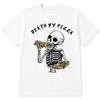 Death By Pizza T-Shirt Funny Skeleton Pizza Goth Food Humor Graphic Tee