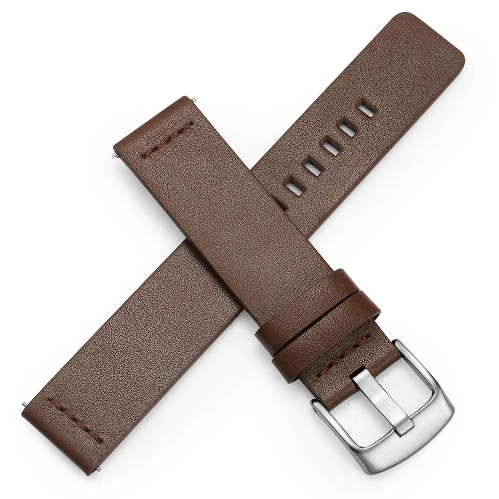 18mm 20mm 22mm 24mm Genuine Leather for Samsung Galaxy Watch 3 46mm 42mm 4 5 Pro Active 2 40 44 for Huawei Watch GT2 3 PRO