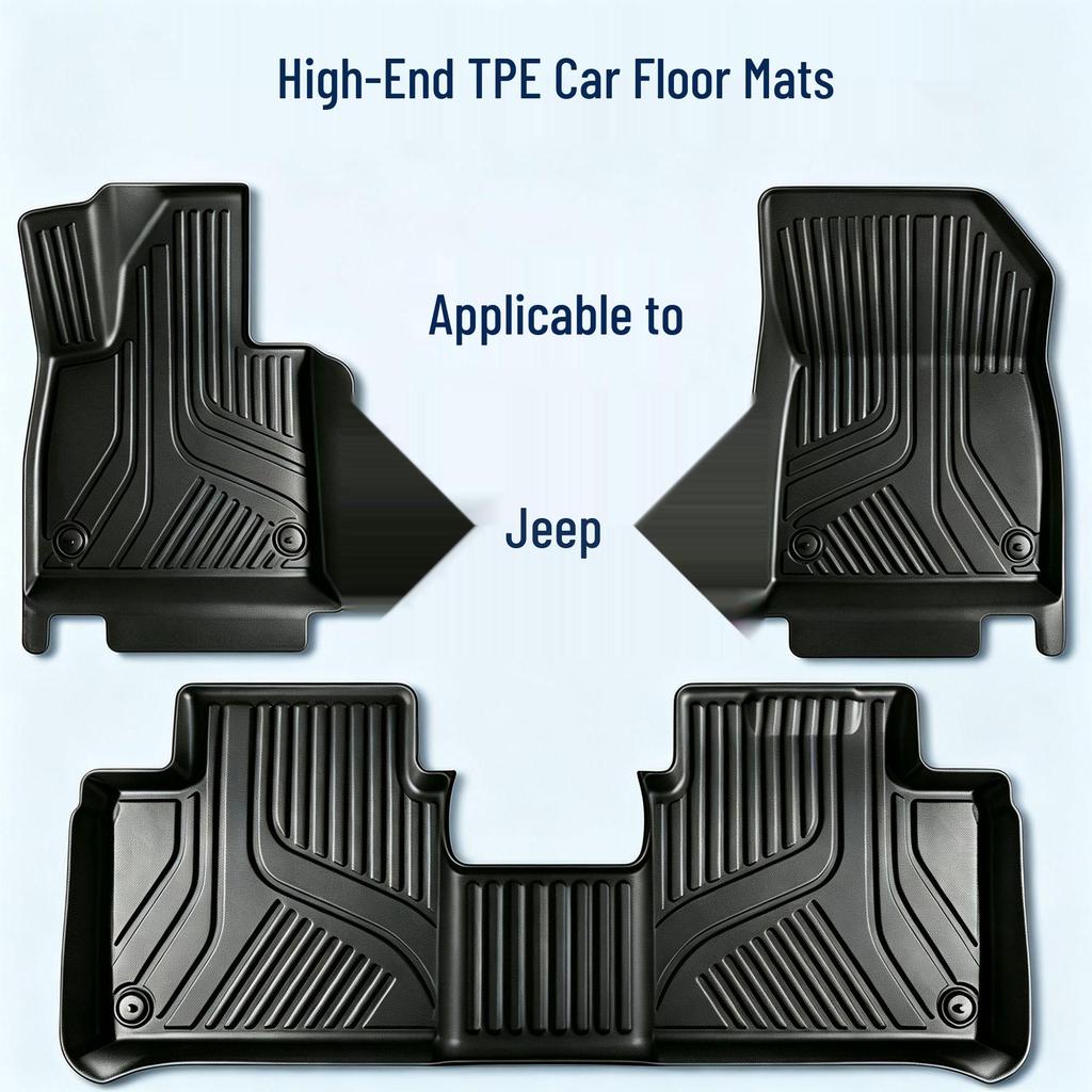 14-25 JEEP Cherokee/Compass/Grand Cherokee/Wrangler Half-Surround TPE Car Floor Mats.