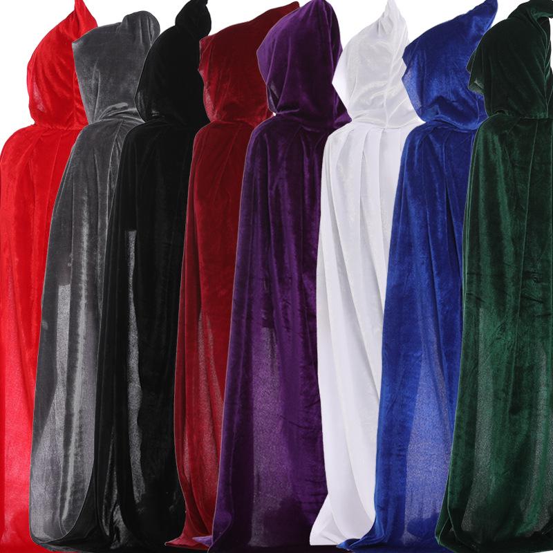 Pelerină de Halloween din catifea pentru copii și adulți - Pelerină costum cosplay de vrăjitoare sau secerător