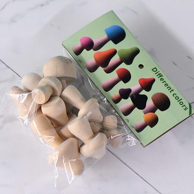 10pcs Wooden Mushrooms Various Sizes Natural Raw Mushrooms DIY Crafts Painting Nails Handmade Dolls Decoration Kids Toys