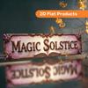 Vintage MAGIC SOLSTICE Metal Sign 15.75x3.94in, Rustic Flat Wall Plaque with Pre-Drilled Holes, Fade-Resistant Indoor Outdoor Decor