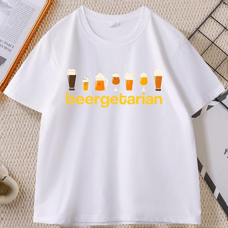 Beergetarian T Shirt Funny Beer Drinking Tee Oktoberfest GerUnisexy Beer Festival Tshirt Roud Neck Short Sleeve Male Clothing
