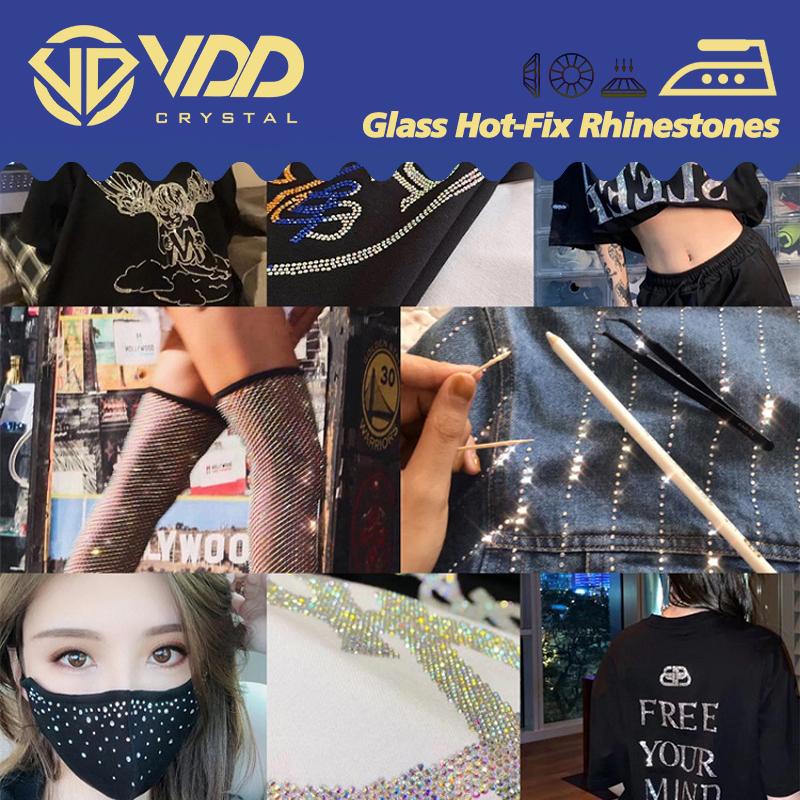VDD SS6-SS30 High Quality Hot-Fix Glass Rhinestone Crystal Flatback Strass Stones DIY Garment Decoration Wedding Dress