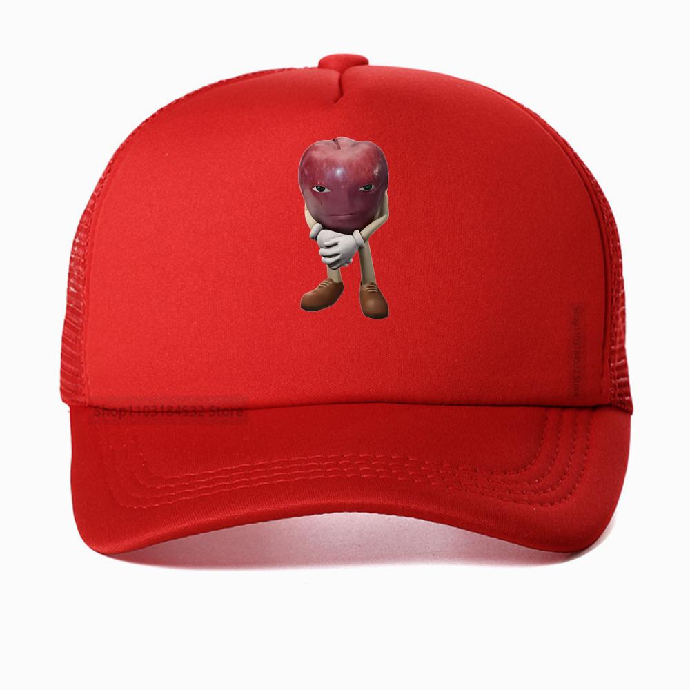 Retro Apple Design Breathable Baseball Cap Unisex Summer Casual Fashion Mesh Sun Hat Adjustable Adjustable