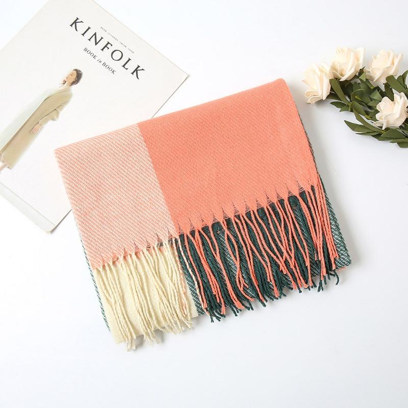 Autumn and winter new plaid cashmere scarf women's warm scarf fashion shawl winter student high-end scarf