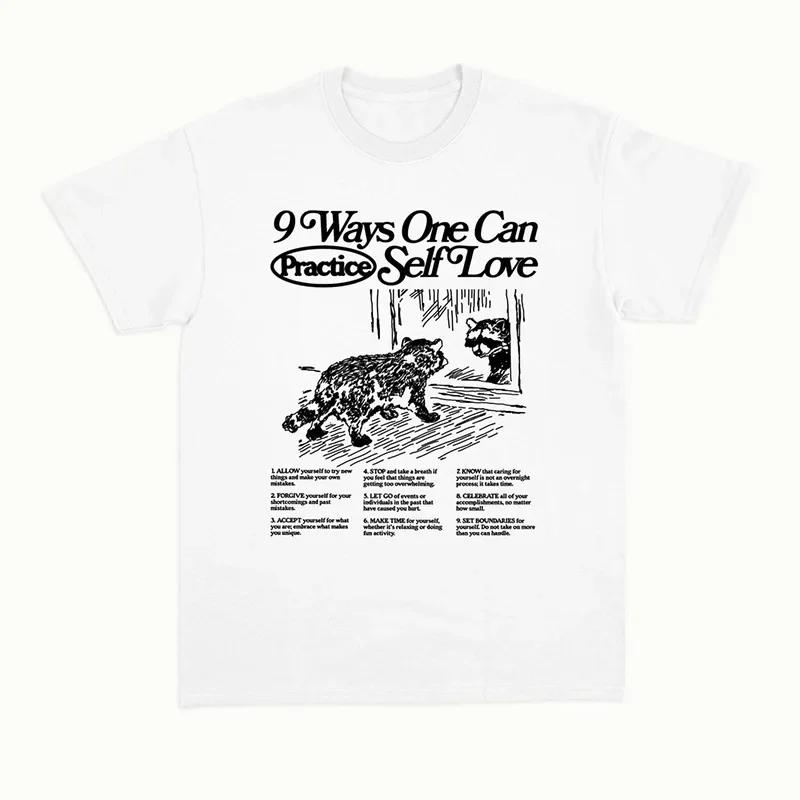 

Funny Motivational TShirt Loose Short Sleeve Cartoon Cute Animal T Shirt Y2k Streetwear Aesthetic Top Women Clothing Fashion S