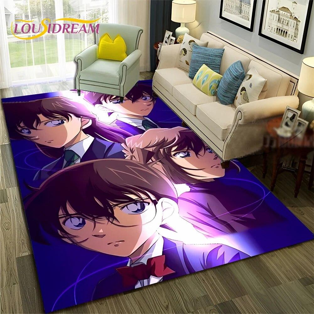 Cartoon HD Detective Conan Anime 3D Carpet Rug for Home Living Room Bedroom Sofa Doormat Decor,Child Area Rug Non-slip Floor Mat