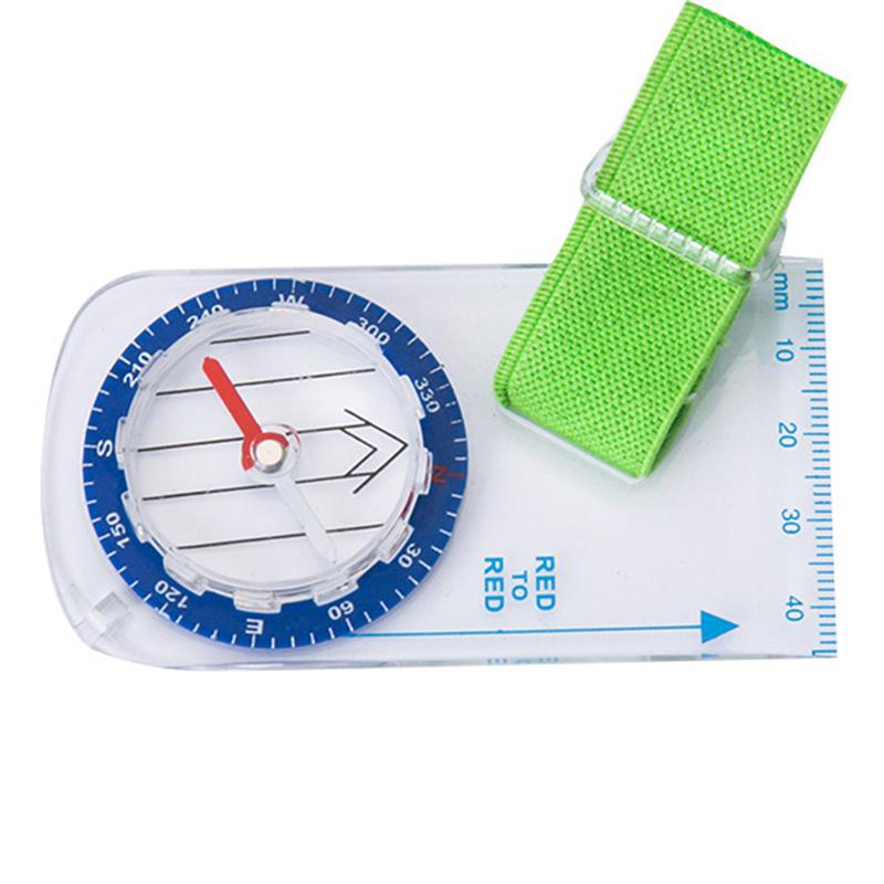 

1pc Portable Compass Map Scale Compass Outdoor Professional Thumb Compass Competition Orienteering Compass