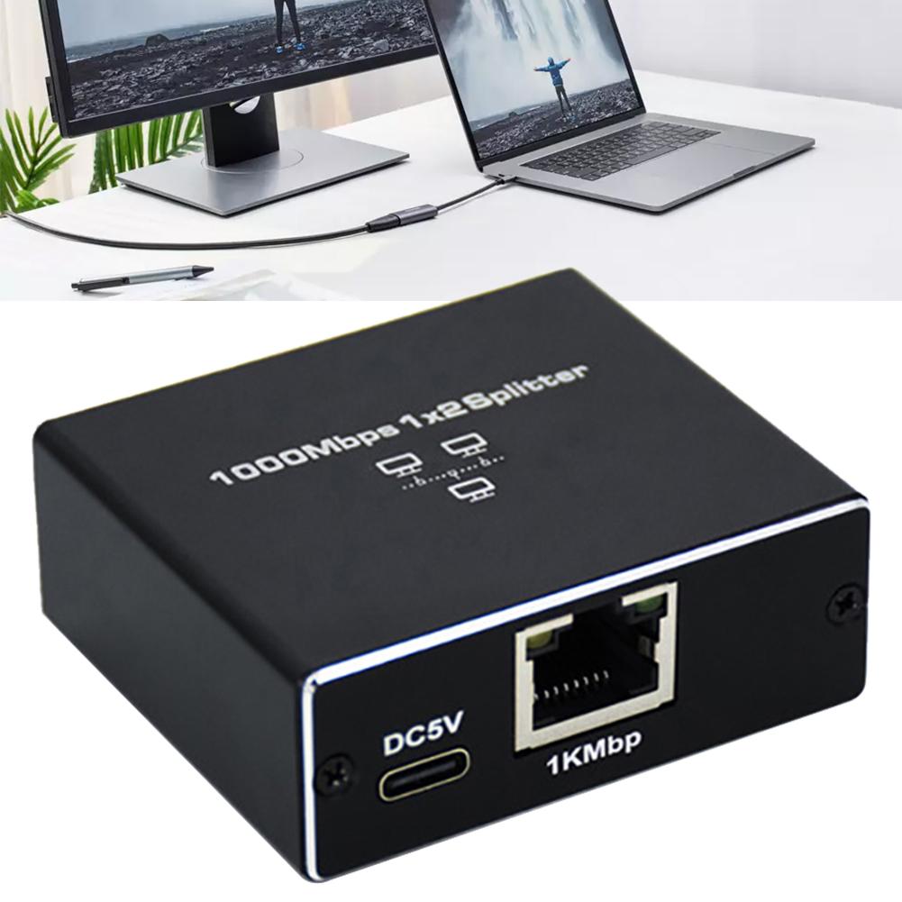 1 To 2/1 To 3/ 1 To 4 Network RJ45 Splitter with USB Power Cable 1000Mbps Internet Splitter for Cat5 Cat5e Cat6 Cat7 Cat8 Cable