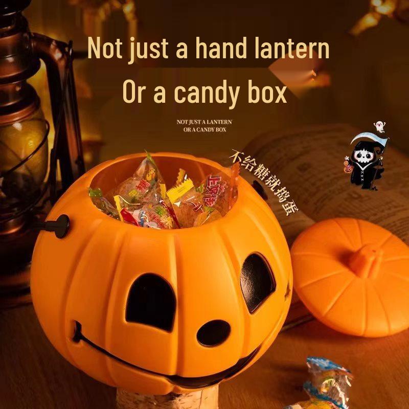 Halloween Pumpkin Lantern and Candy Bag with Luminous Effects for Trick-or-Treating