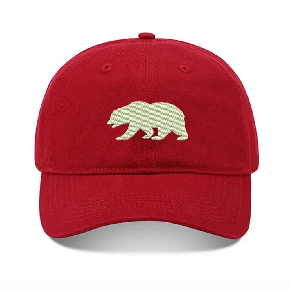 Lyprerazy Baseball Caps California Bear Unisex Embroidery Baseball Cap Washed Cotton Embroidered Adjustable Cap