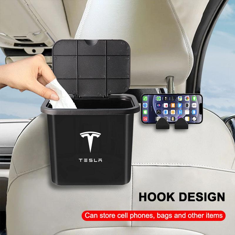 1Pcs Car Seat Back Hanging Trash Can Storage Case Rear Row Organizer For Tesla Model 3 S X Y Style Roadster Invader Coil Mod WYE K80