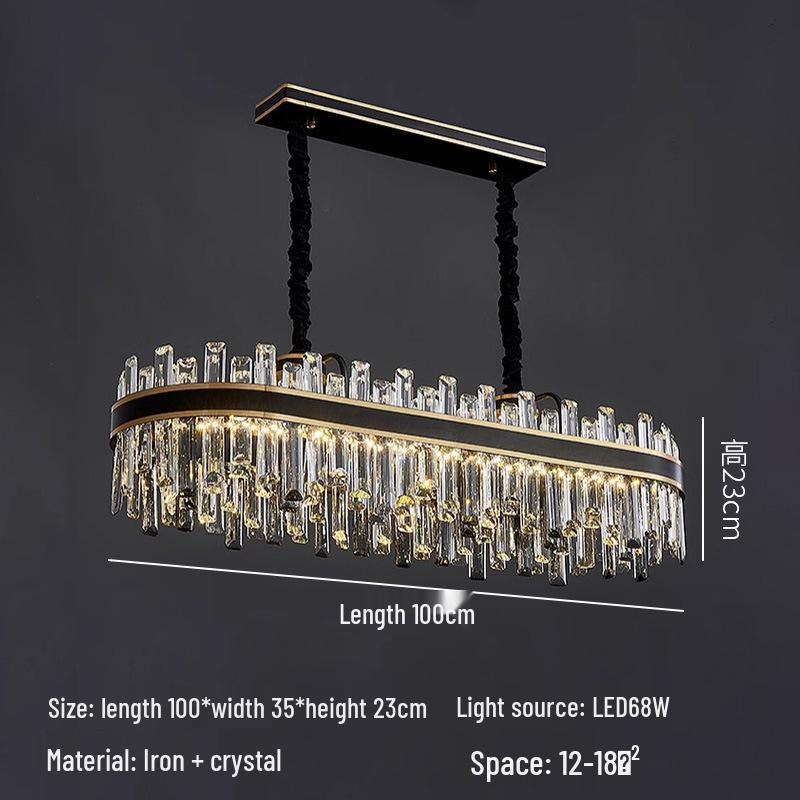 High-End Crystal Chandelier for Modern Spaces - Black, Luxury Lighting for Living Room, Bedroom, Bar, Restaurant, or Villa
