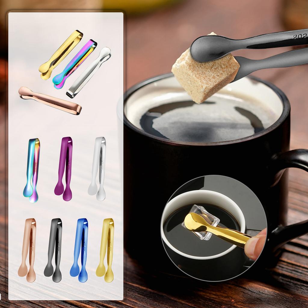 Small Tongs, 4.25Inch Stainless Steel Small Tongs For Serving Food,  Kitchen Metal Tongs For Ice, Toaster, Desserts, Appetizers And Charcuterie Board