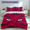 3pcs Chicago Bulls logo Themed Duvet Cover Set, Includes 1 Duvet Cover and 2 Pillowcases,Skin-Friendly&Comfortable Fabric,Suitable Bedding Sets