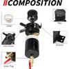 Universal 150Ml Car Oil Catch Can Kit Reservoir Tank, Compact Baffled 3-Port Oil Separator 2 Inlets 1 Outlet Black With Breather Filter + Drain Valve