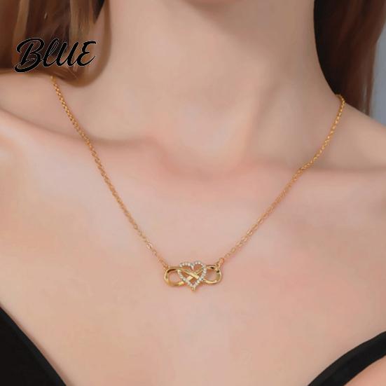Infinity Symbol Necklace Heart for Women Cubic Zirconia Love Dainty