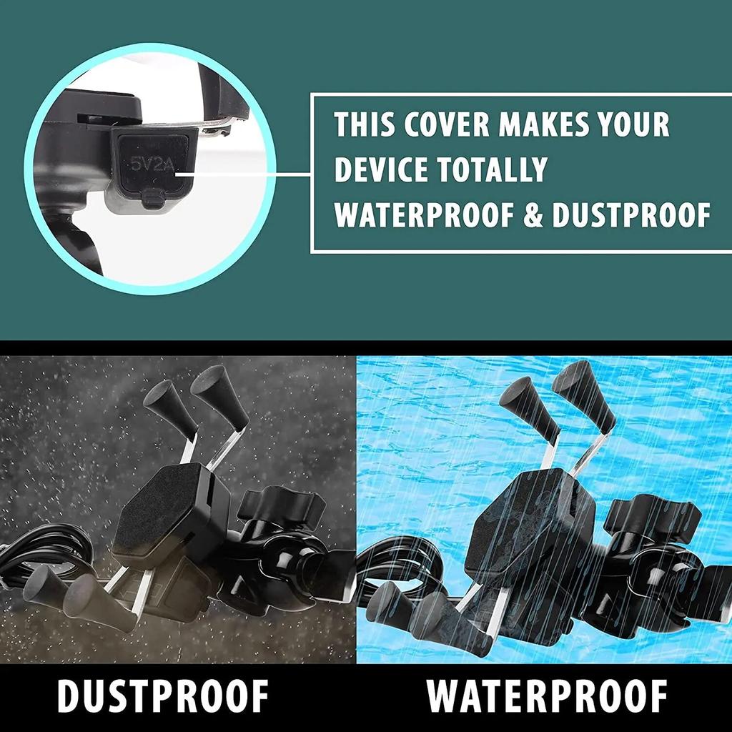 Motorcycle Mobile Phone Holder Mount Support With USB Charger 360Degree Rotation for Moto Pouch For 3.5-6.5 Inch Cell Phone