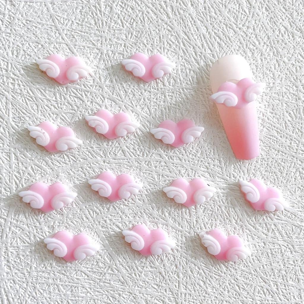 20 Pcs Luminous Angel Wing Nail Art Charm- 3D Resin Decorative Accessories For DIY Nail Design And Decoration