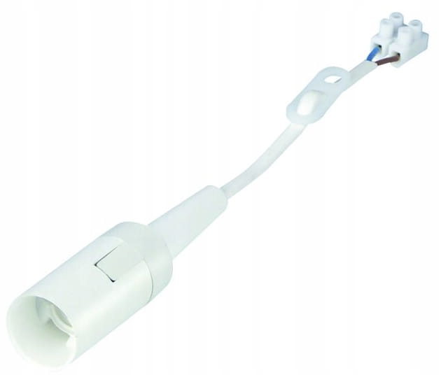 E14 Construction Renovation Light Socket with 20cm Cable, White