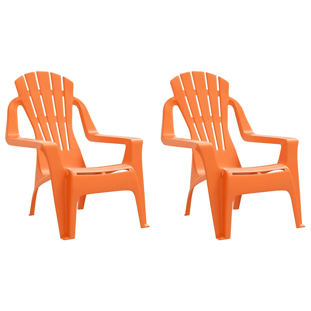 Kinder Gartensessel 2 Stück Orange 37 x 34 x 44 cm PP Holzoptik