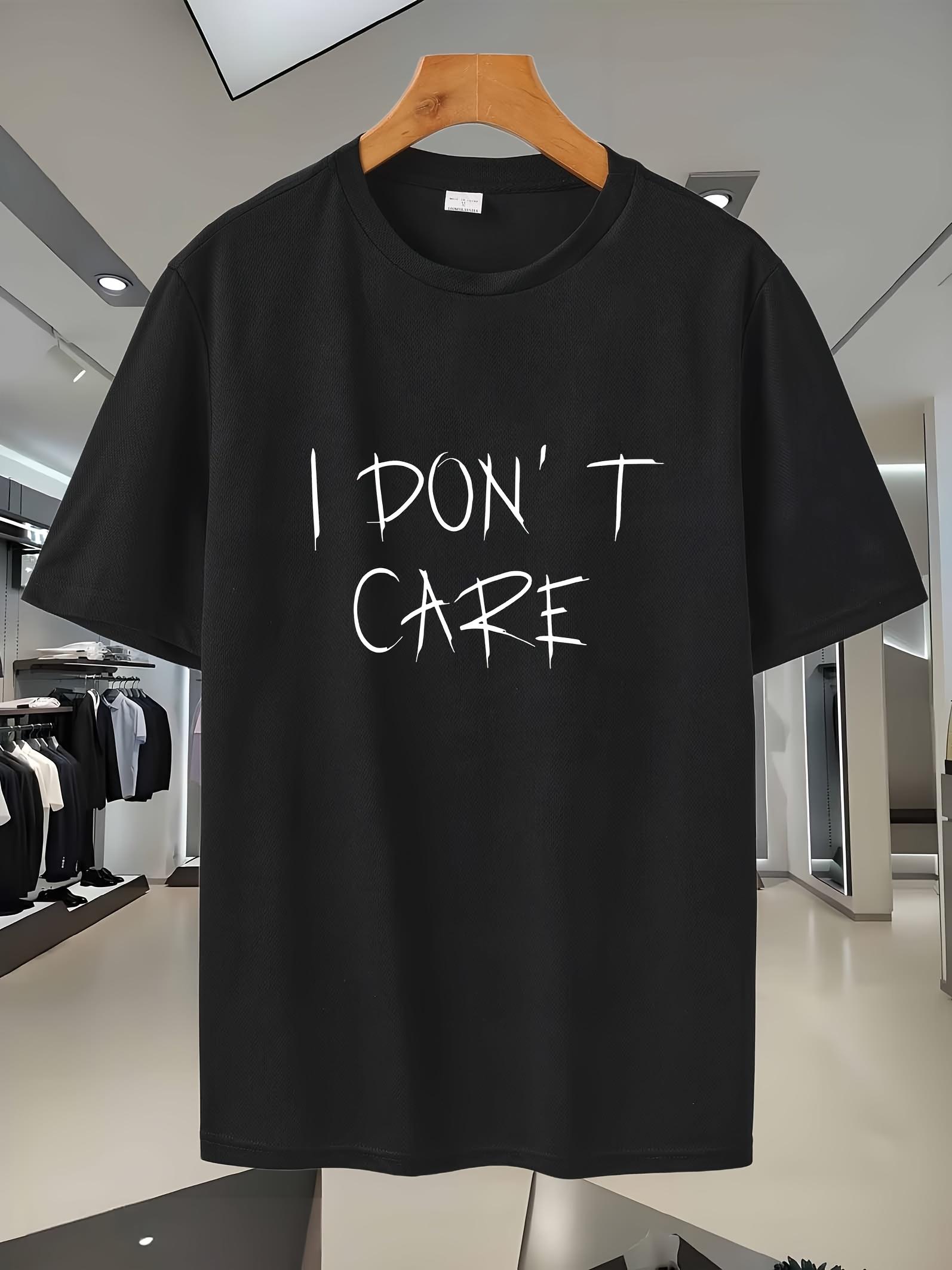 Navy Blue I Don t Care Graphic T-shirt - Casual S