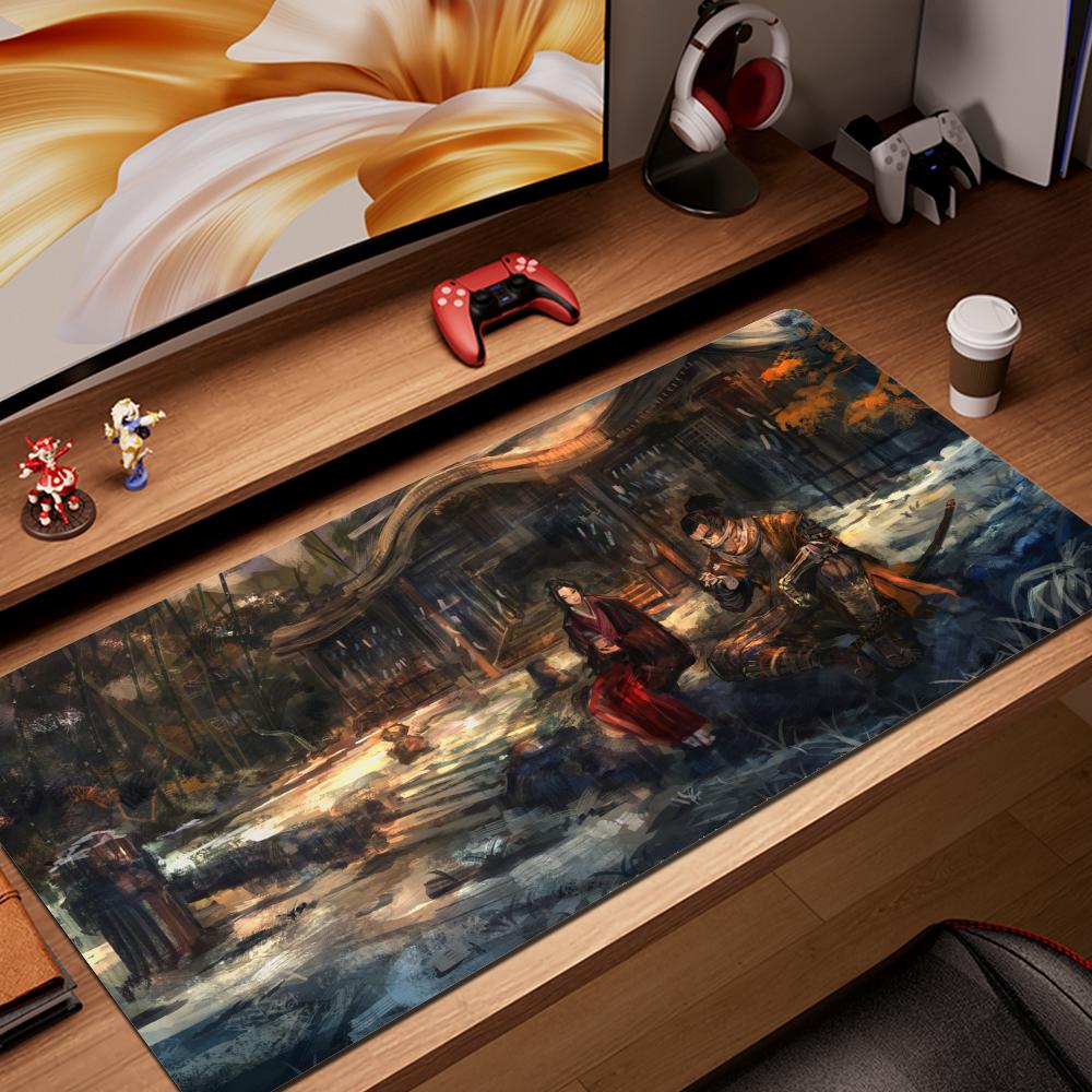 Shadows Die Twice Computermousepad Sekiro Gaming-Mauspad Groß 900x400 Mauspads Gamer XXL Teppich PC-Schreibtischmatte Tastaturteppich