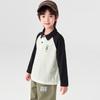 Boys' Little Monster Print Raglan Polo T-Shirt