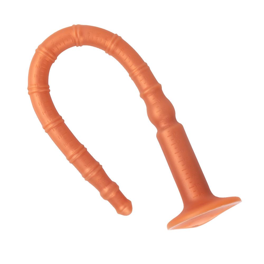 Liquid Silicone Soft SM Anal Plug Long Whip Sex Toy for Mother and Child Anal Plugs