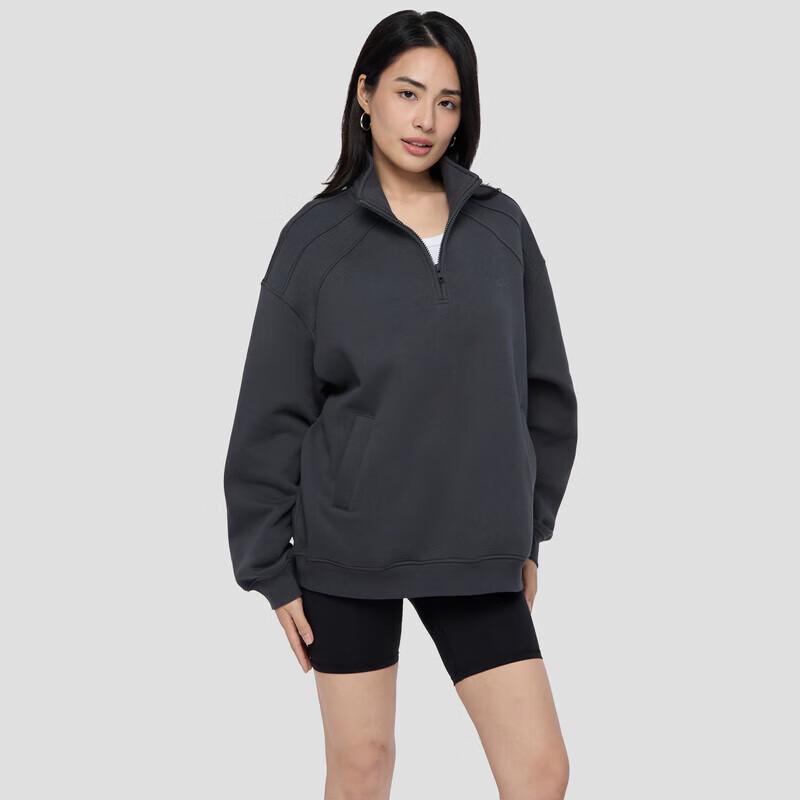 Gap Women's Embossed Logo Fleece Half-Zip Stand-Collar Sweatshirt