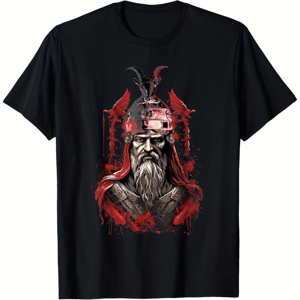 Skanderbeg Albanian Hero Eagle Graphic TShirt for Unisex Black with Red White Tribal Design Round Neck L