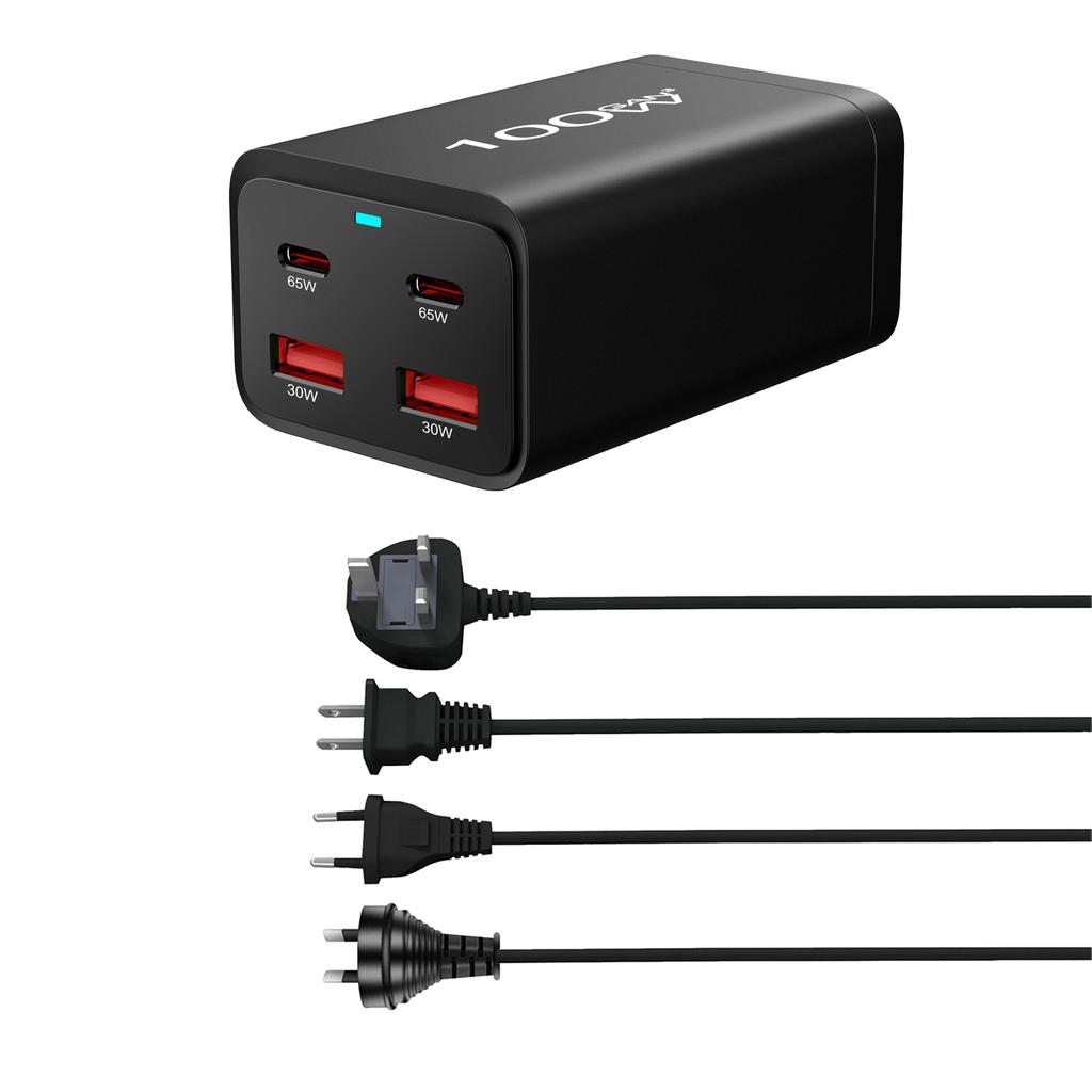 4 In 1 100W GaN Charger Desktop Fast Charger for IPad Phone Charger Adapter for IPhone 16 15 14 13 Pro Max Xiaomi Samsung Huawei