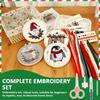 4 Sets Christmas Embroidery Kit with Pattern Needles Threads Hoops and Tools Beginner Embroidery Kit for Adults and Beginners