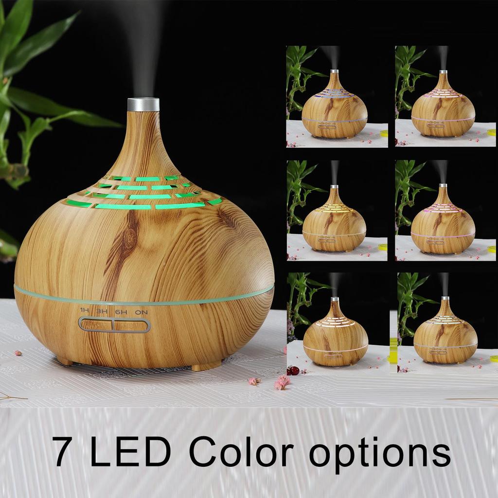 WiFi Wood Grain Aroma Diffuser, 400ML Air Atomizing Humidifier