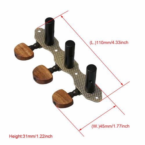Yibuy 2-Piece Tuning Pegs for Classical Guitar, Guitar Tuner Machine Heads, Left & Right, Wood Handle, Green Patina & Wood Color