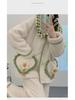 Women's Cute Rose Print Flannel Pajamas with Doll Collar – Cozy, Thick, and Warm for Autumn and Winter